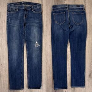 KUT from the Kloth Catherine Size 6 Denim Boyfriend Distressed Straight Leg Jean